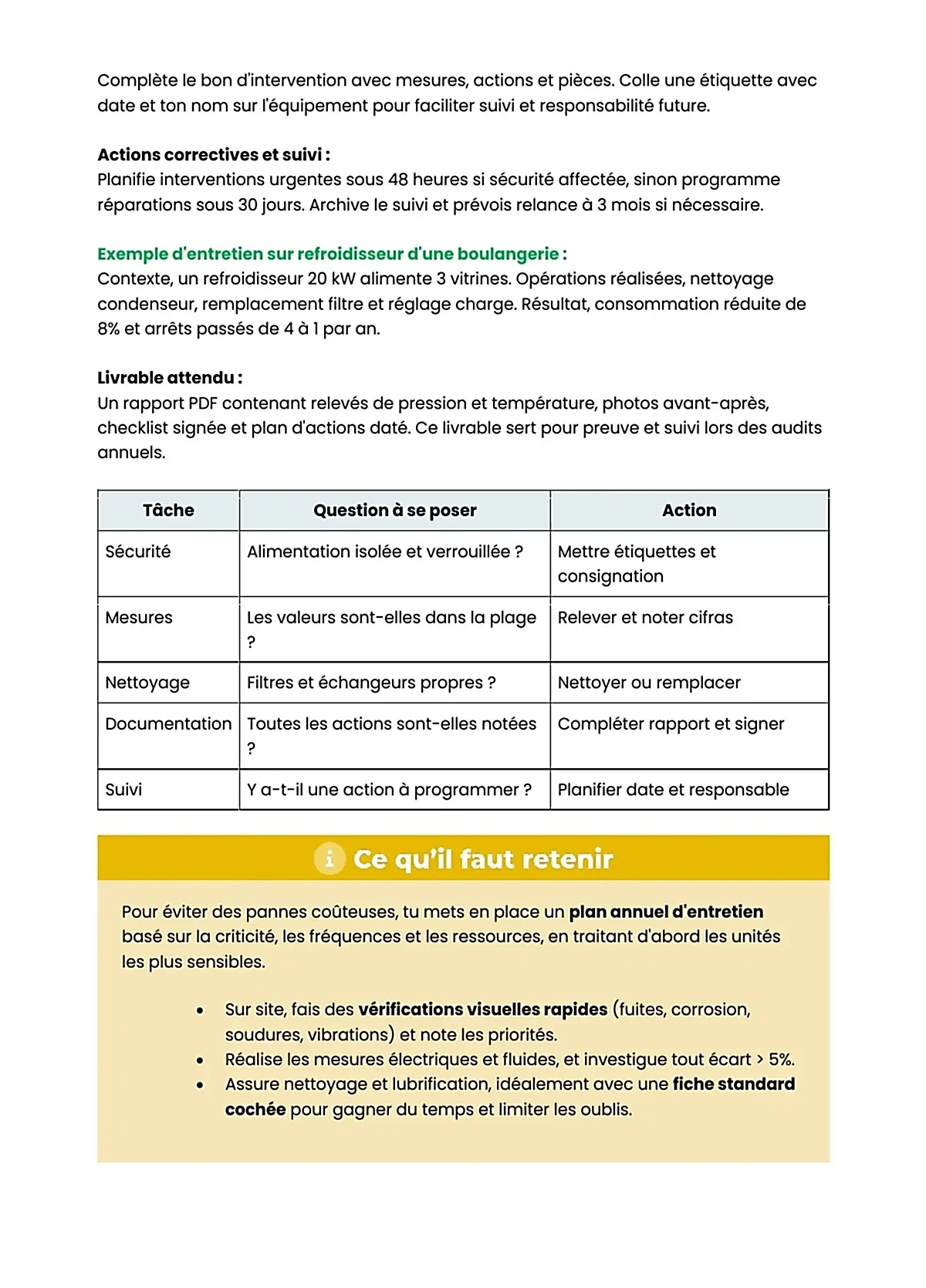 Example Fiche de Révision BP Froid